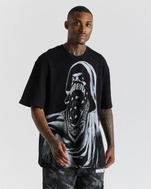 Black Hoodrich Renaissance Neptune T-Shirt USA | 038-QDGIHY