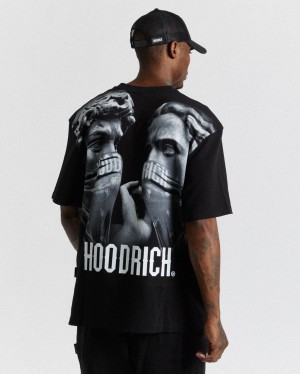 Black Hoodrich Renaissance Resurgence T-Shirt USA | 432-JLXCYH