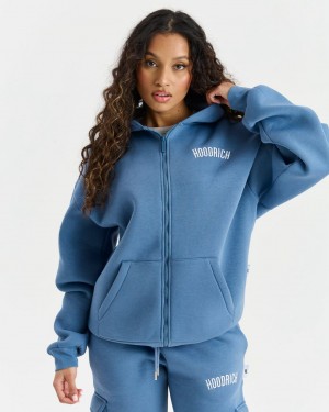 Blue/Cream Hoodrich Luna Full Zip Hoodie USA | 329-PIVHES