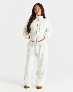 Cream Hoodrich Corrode Oversized Wide Leg Joggers USA | 075-AGPIDL