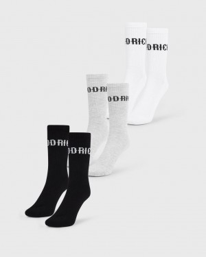 Grey/White/Black Hoodrich OG Core 3 Pack Crew Socks USA | 941-EVNXSJ