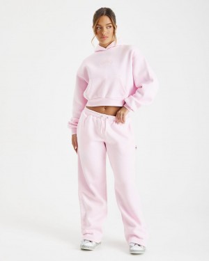 Pink Hoodrich Link Wide Leg Joggers USA | 803-HLZFWQ