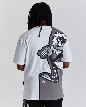 White/Black/Grey Hoodrich Menace T-Shirt USA | 906-UCINWE