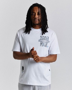 White/Blue Hoodrich Territory T-Shirt USA | 917-YXODPV