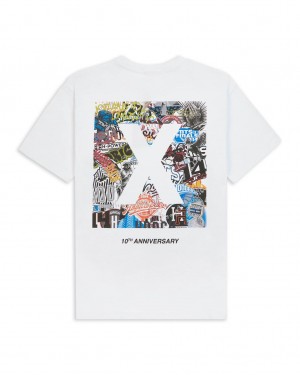 White Hoodrich Ten Years Deep Oversized Tee USA | 578-THEJBK