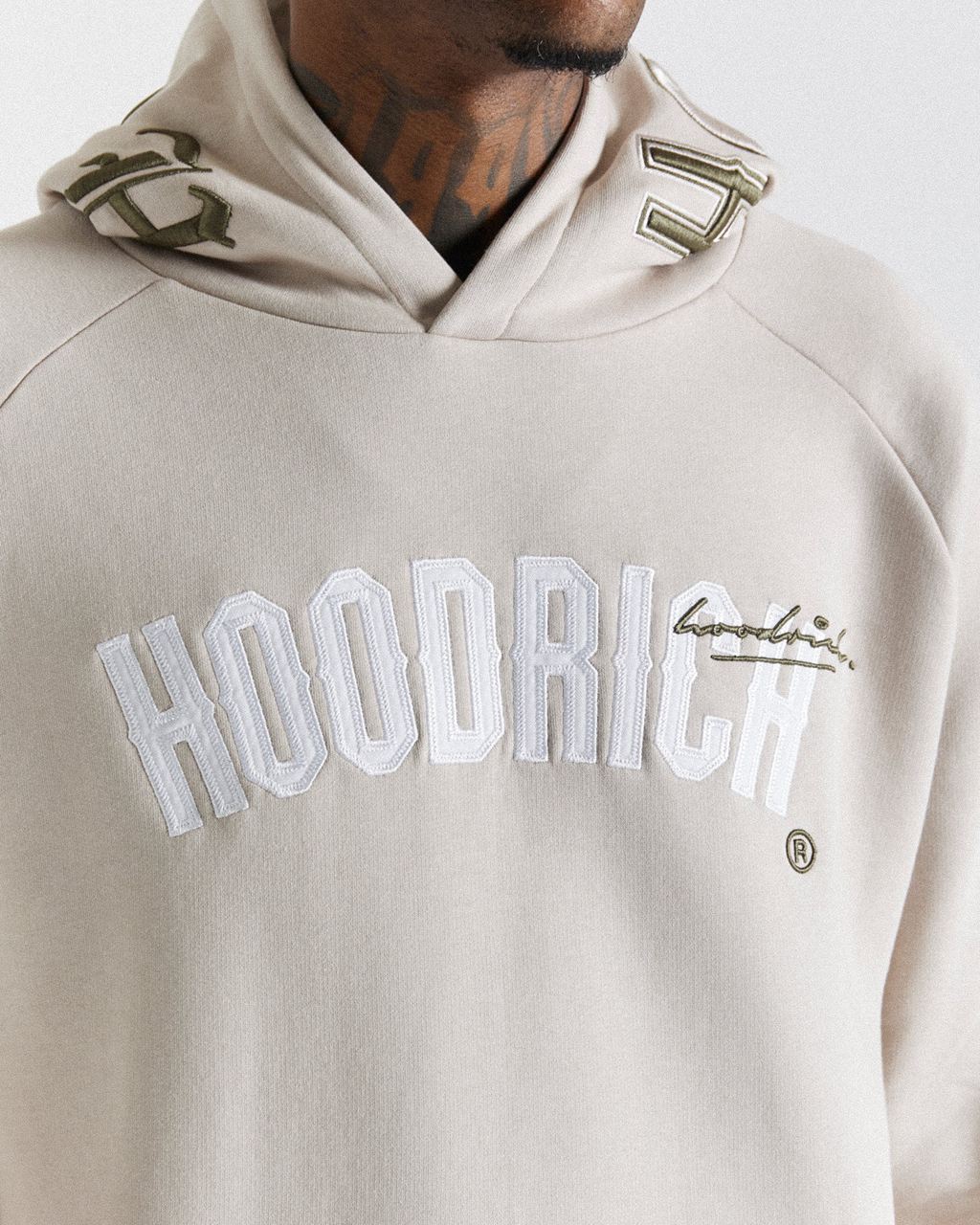 Beige/White Hoodrich Stature Hoodie USA | 018-IJXYAV