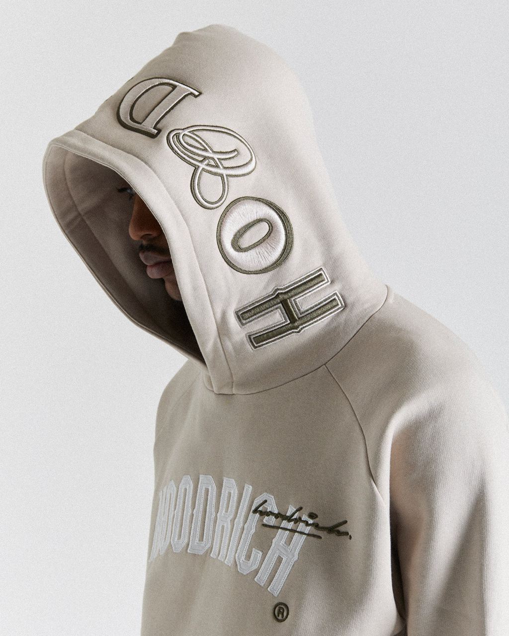 Beige/White Hoodrich Stature Hoodie USA | 018-IJXYAV