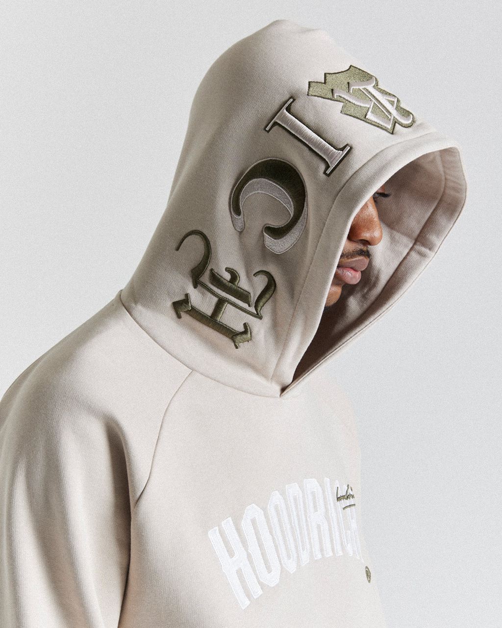 Beige/White Hoodrich Stature Hoodie USA | 018-IJXYAV