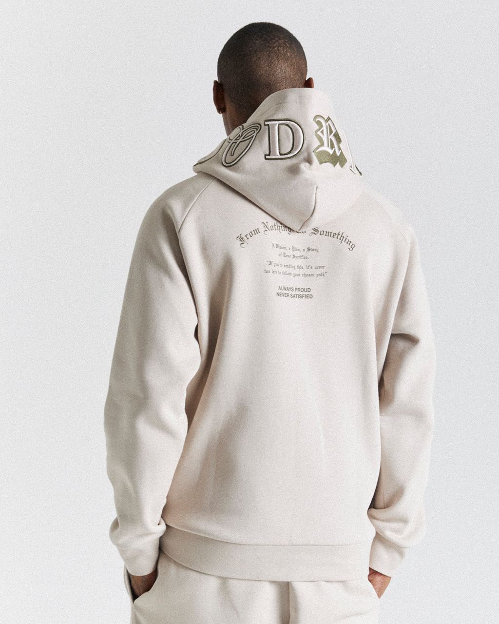 Beige/White Hoodrich Stature Hoodie USA | 018-IJXYAV