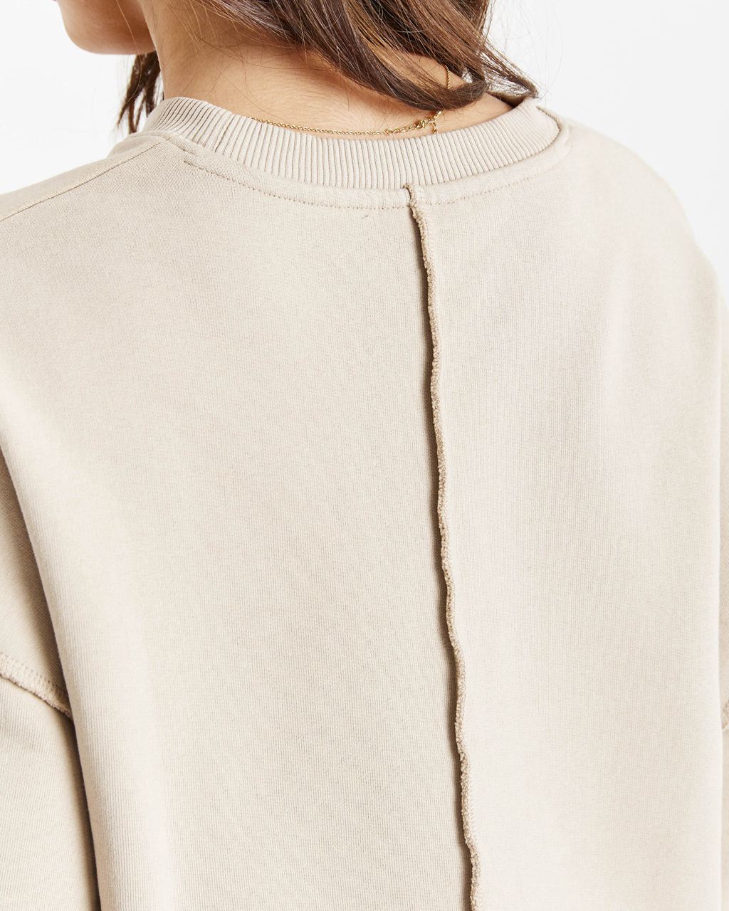 Beige Hoodrich Edge Oversized Sweatshirt USA | 548-XQZMTG