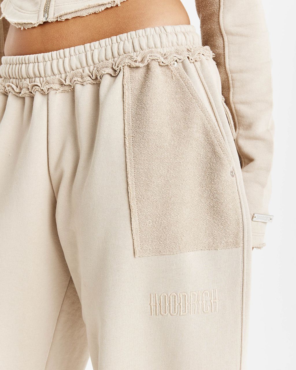 Beige Hoodrich Havoc Oversized Wide Leg Joggers USA | 937-EVIYFW