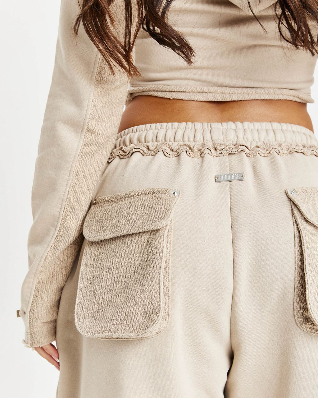 Beige Hoodrich Havoc Oversized Wide Leg Joggers USA | 937-EVIYFW