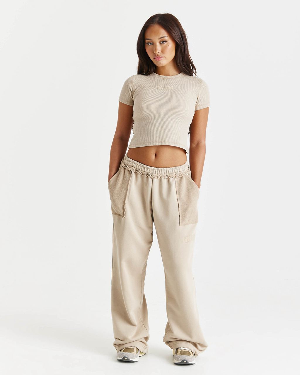 Beige Hoodrich Havoc Oversized Wide Leg Joggers USA | 937-EVIYFW