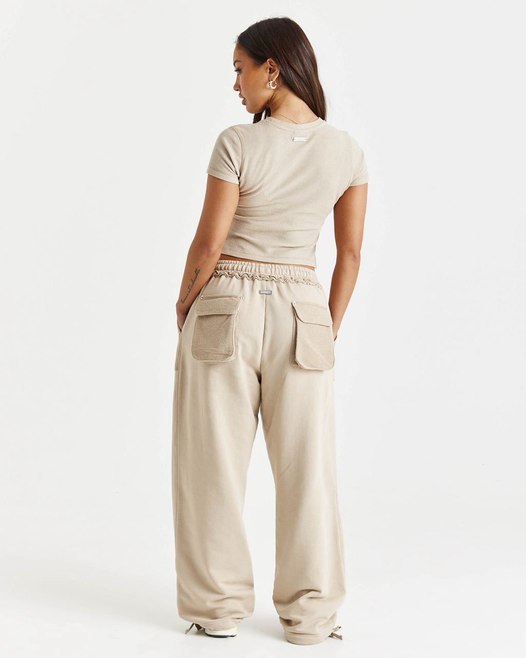 Beige Hoodrich Havoc Oversized Wide Leg Joggers USA | 937-EVIYFW