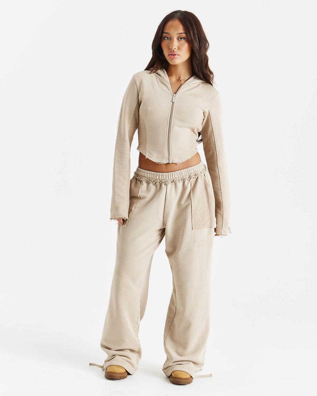 Beige Hoodrich Havoc Oversized Wide Leg Joggers USA | 937-EVIYFW