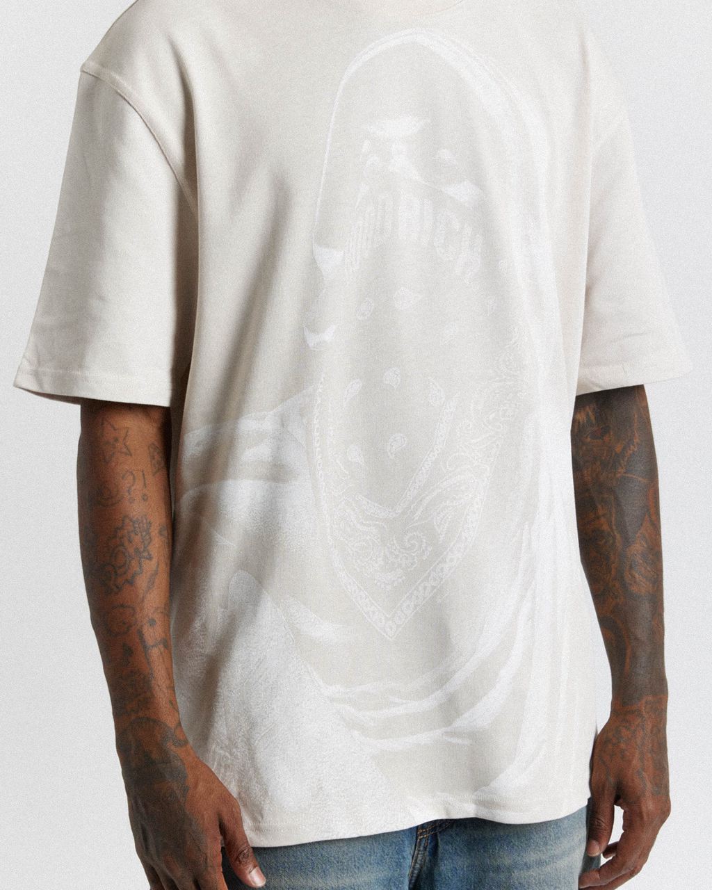 Beige Hoodrich Renaissance Neptune T-Shirt USA | 714-VFYIZJ