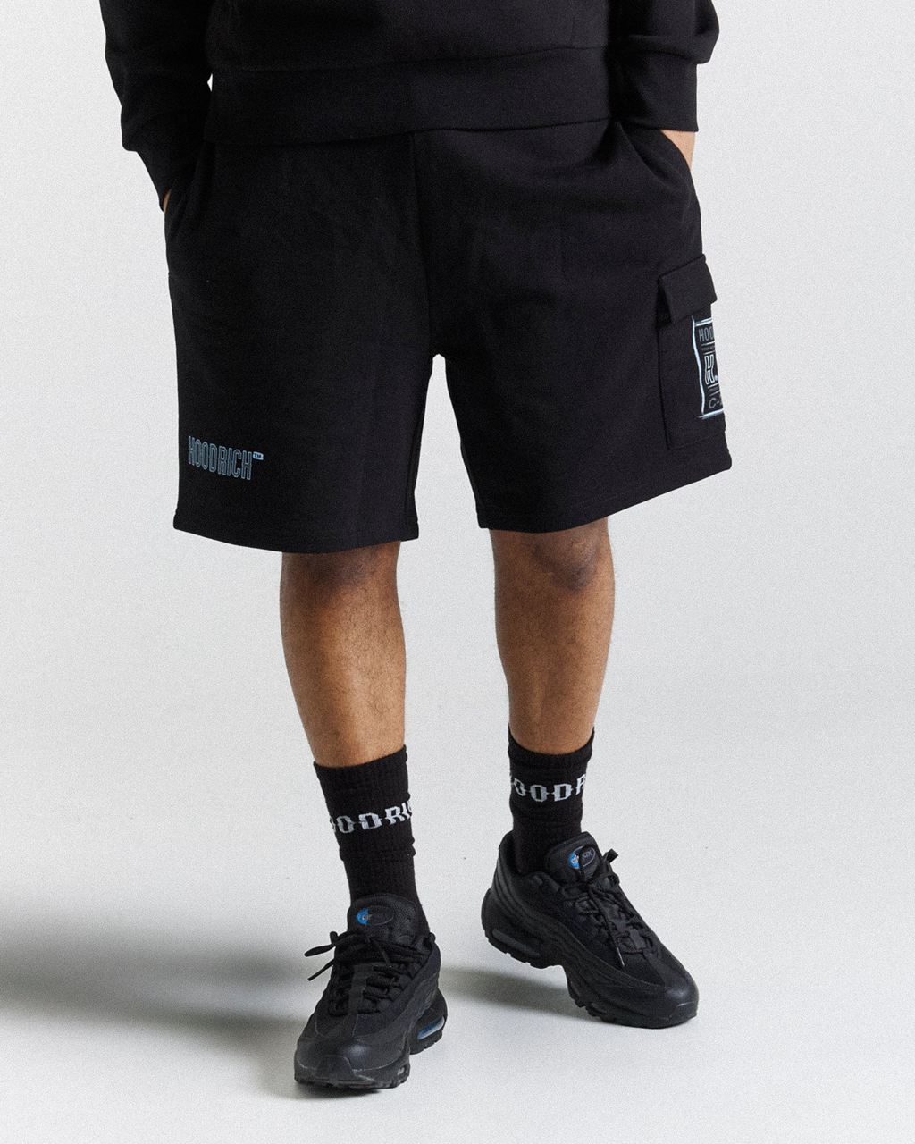 Black/Blue Hoodrich Akira Shorts USA | 695-UGHMBW