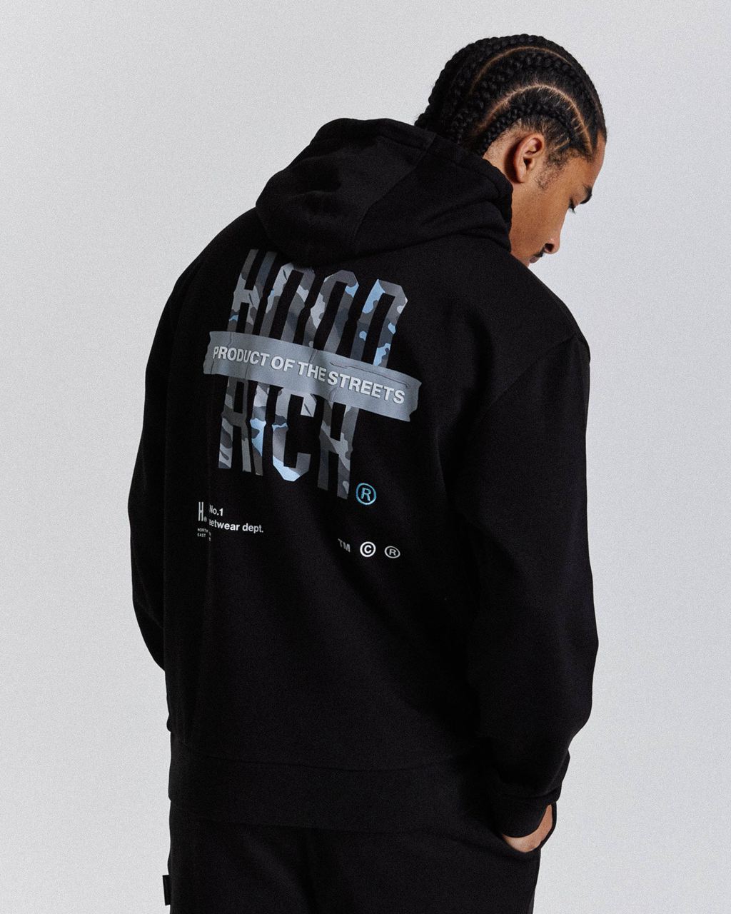 Black/Camo/Blue Hoodrich Territory Hoodie USA | 614-JGSBCW