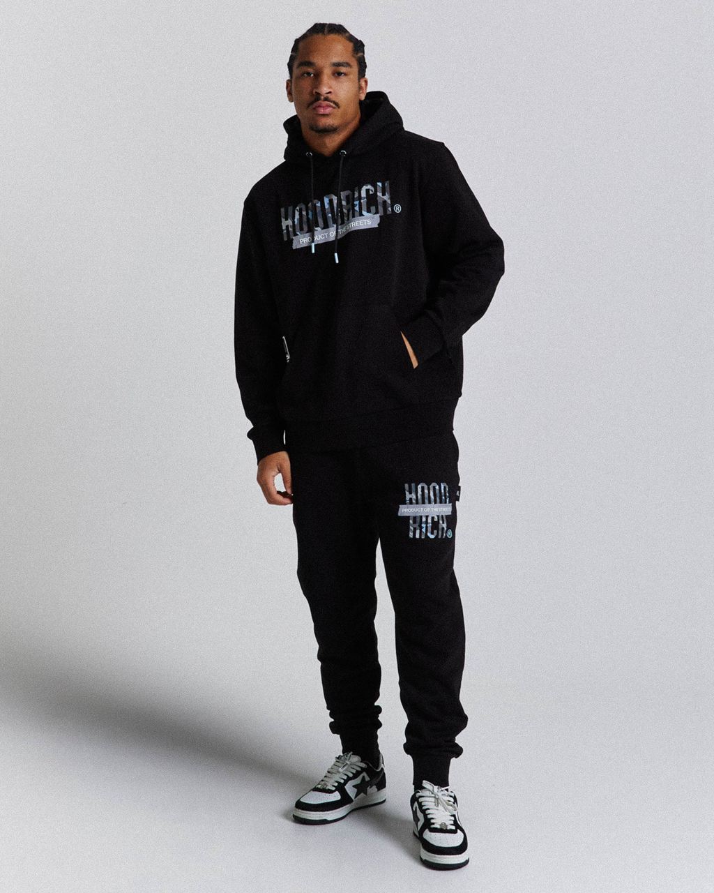 Black/Camo/Blue Hoodrich Territory Hoodie USA | 614-JGSBCW