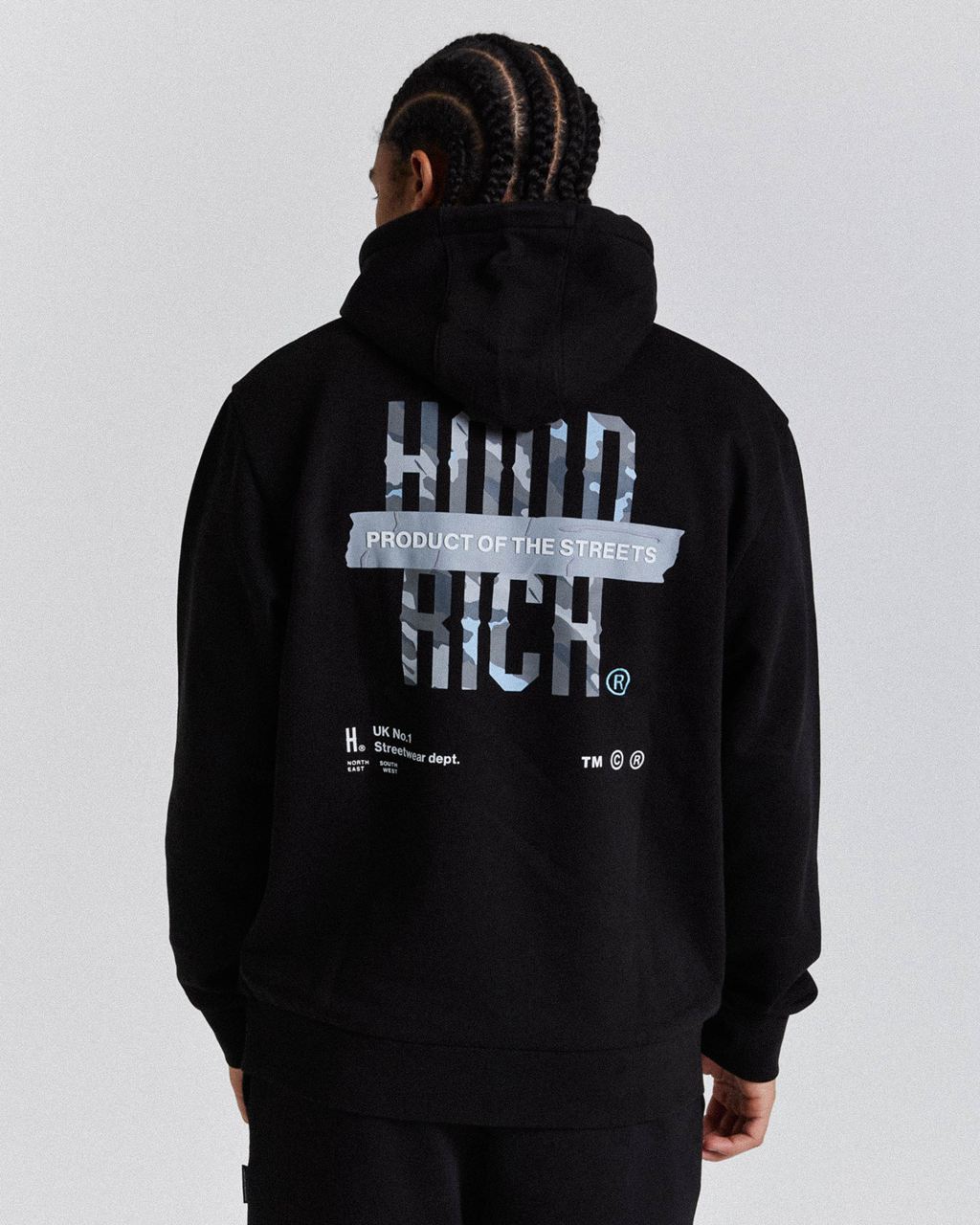 Black/Camo/Blue Hoodrich Territory Hoodie USA | 614-JGSBCW