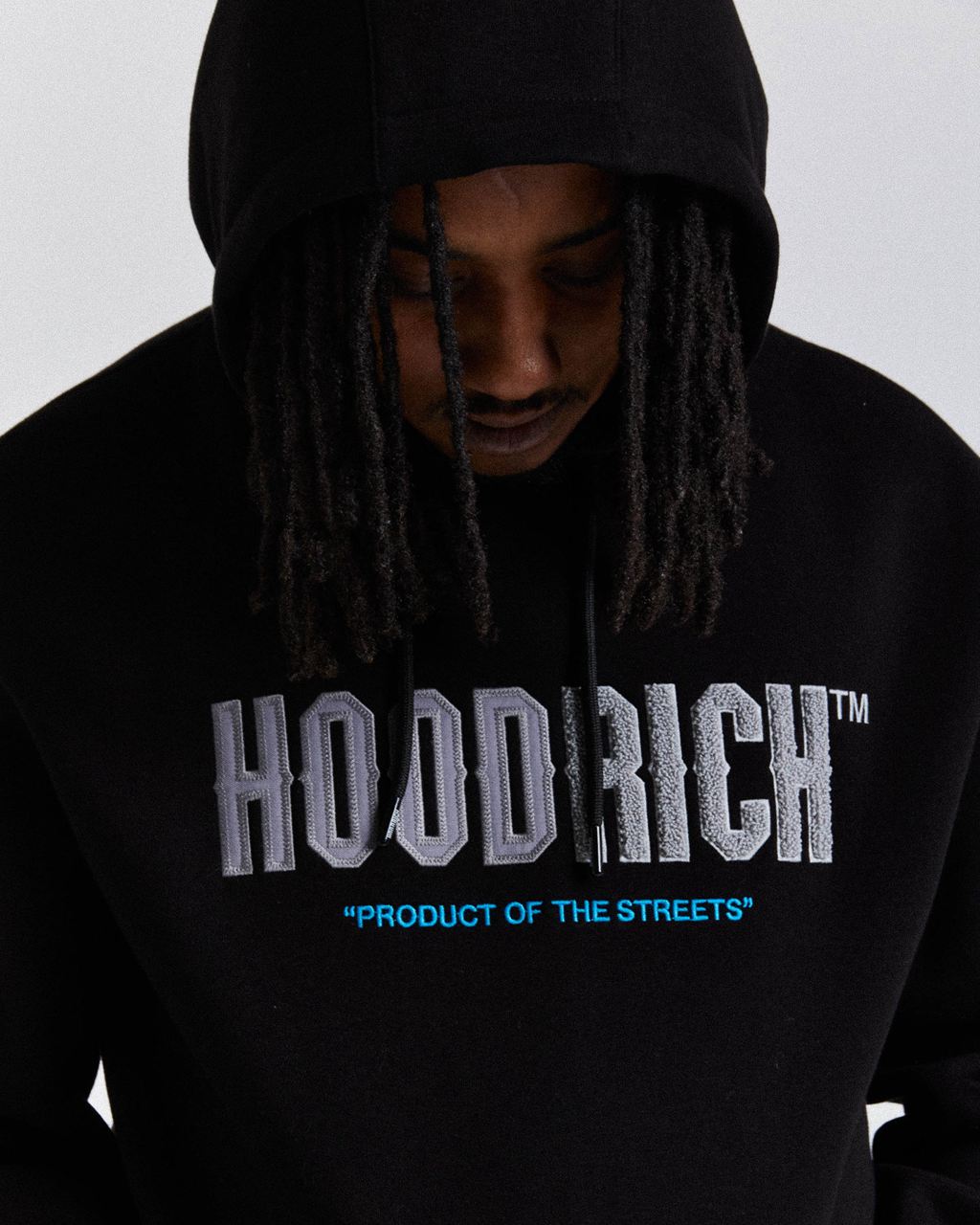 Black/Grey/Blue Hoodrich Fade Hoodie USA | 289-UNQTCL