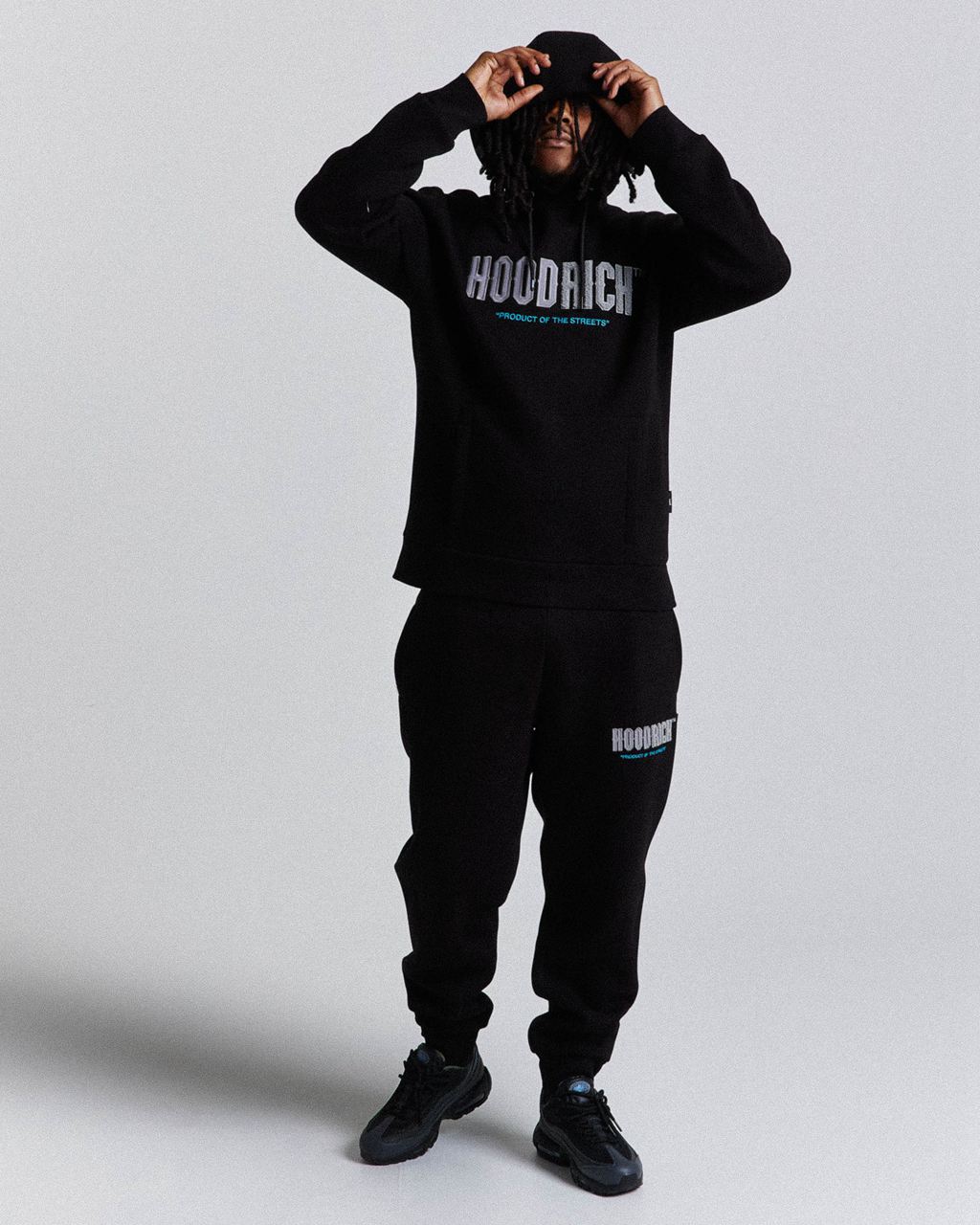 Black/Grey/Blue Hoodrich Fade Hoodie USA | 289-UNQTCL