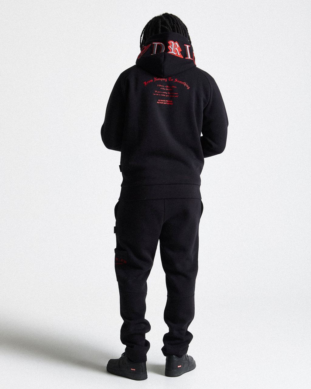 Black/Grey/Red Hoodrich Stature Hoodie USA | 958-OJDQUS