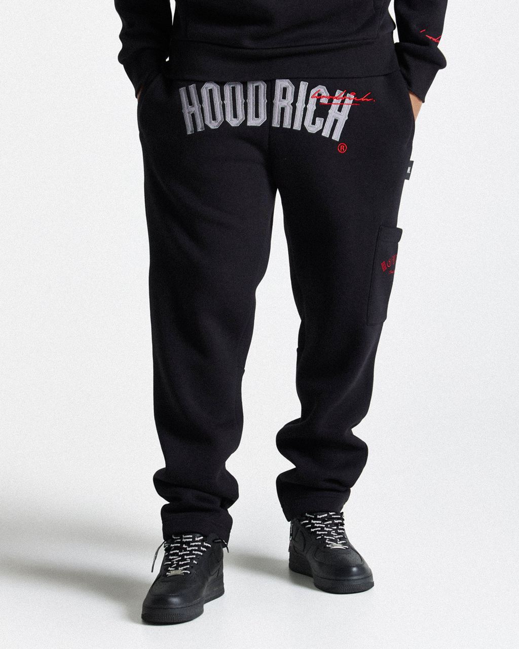 Black/Grey/Red Hoodrich Stature Joggers USA | 941-GDBHNQ