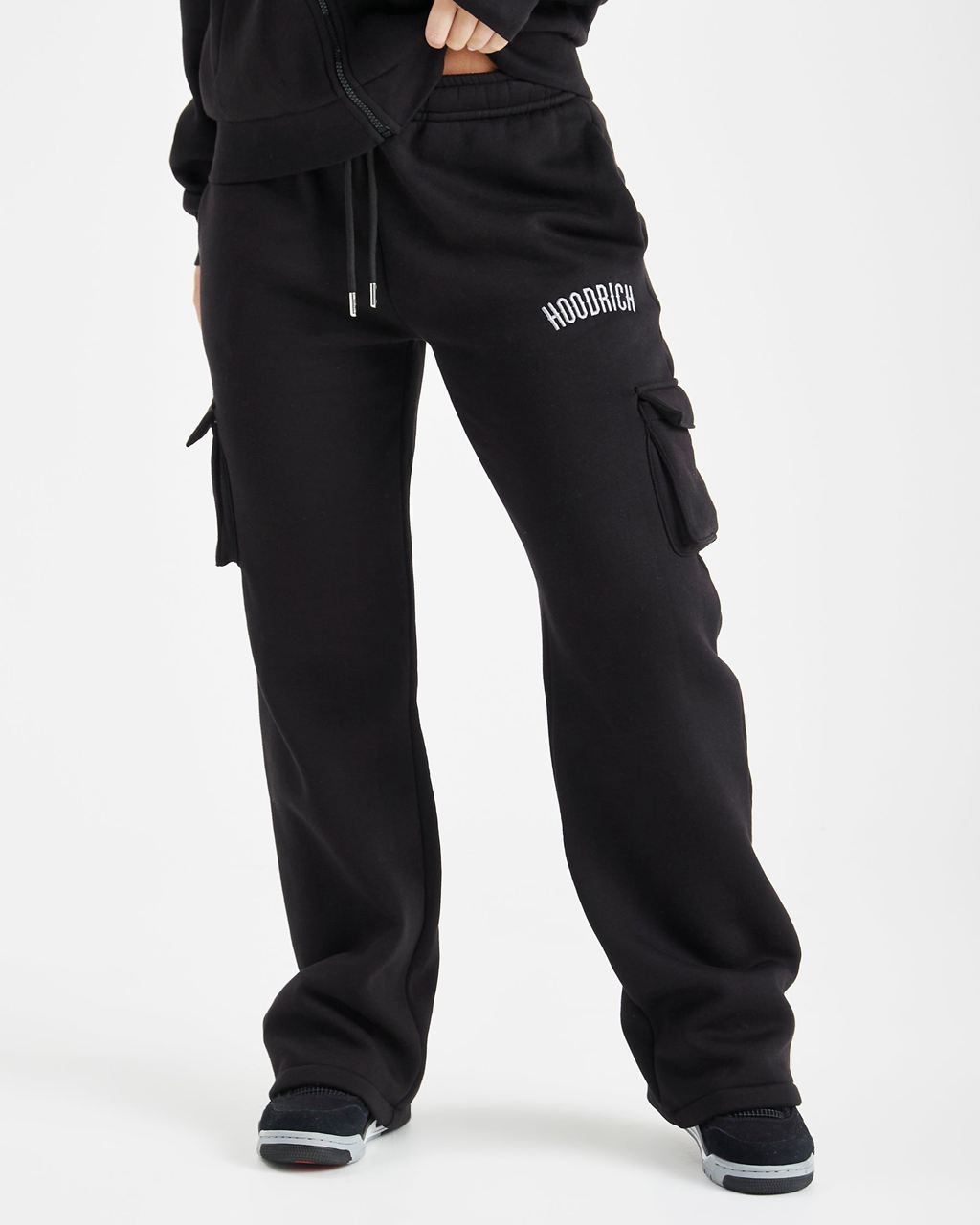 Black/Grey Hoodrich Luna Wide Leg Joggers USA | 615-ACDPEW