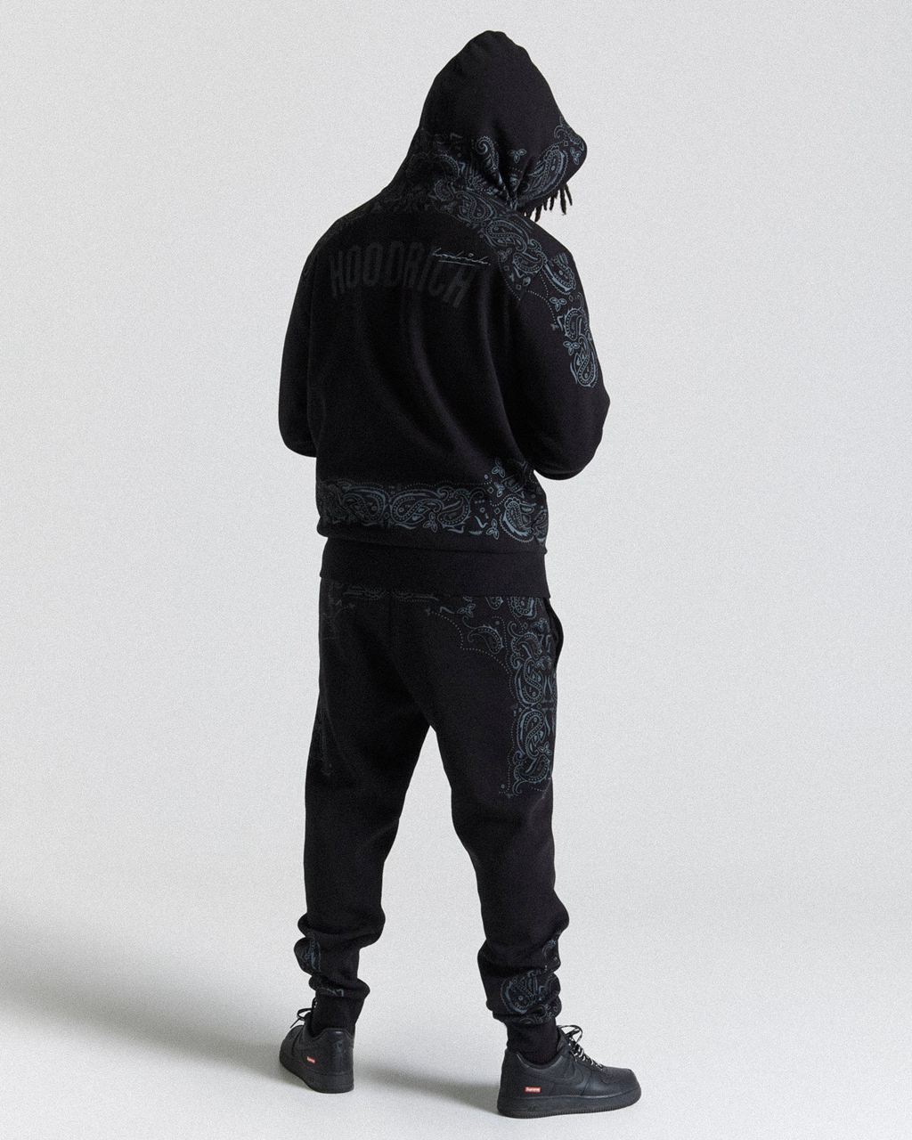 Black/Grey Hoodrich Motif Hoodie USA | 126-RNBOKZ