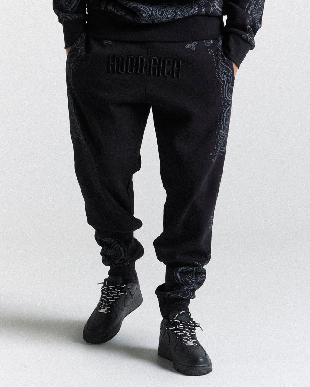 Black/Grey Hoodrich Motif Joggers USA | 357-NMXOSF