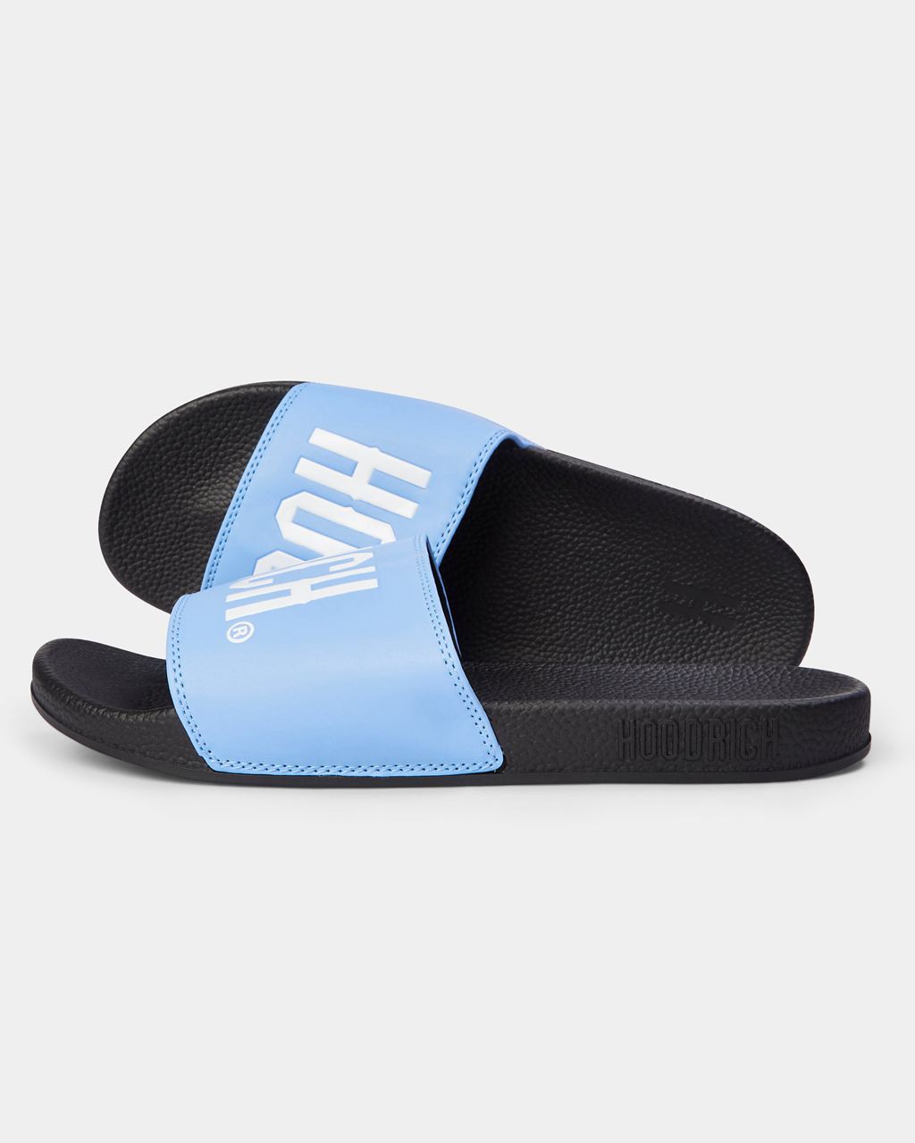 Black/Placid Blue/White Hoodrich OG Core Sliders USA | 530-EDOFSN