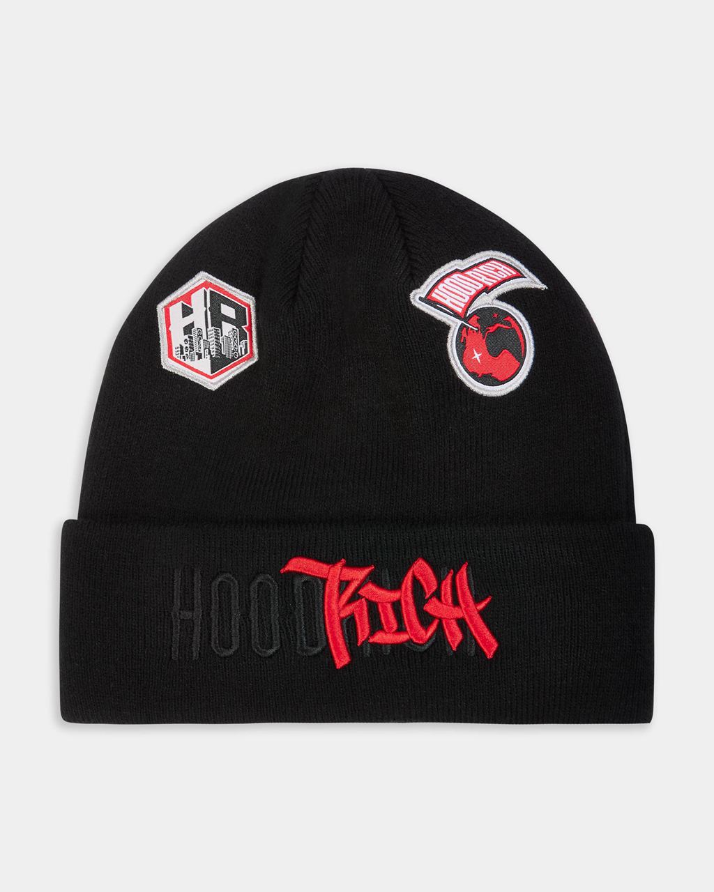 Black/Red/White Hoodrich Honor Beanie USA | 041-LYBPNW