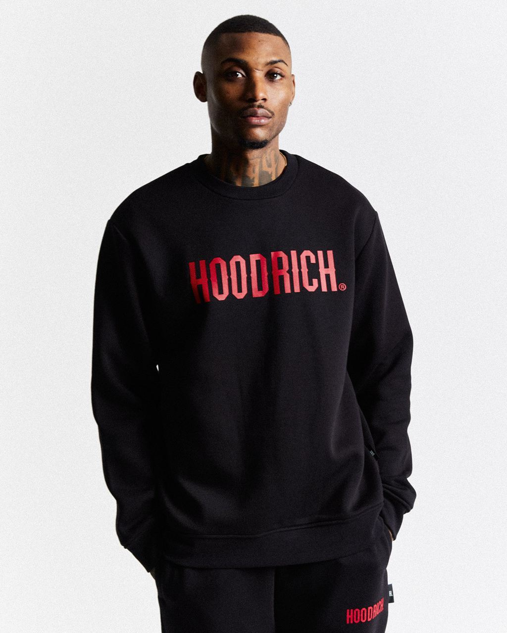 Black/Red Hoodrich OG Core Sweatshirt USA | 034-BVGUCK