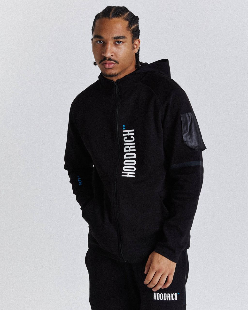 Black/White/Blue Hoodrich Circuit Hoodie USA | 821-KGTIYJ