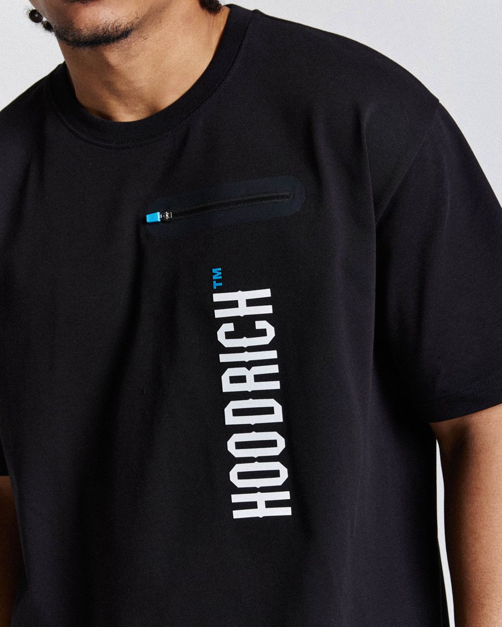 Black/White/Blue Hoodrich Circuit T-Shirt USA | 596-ESPZBF