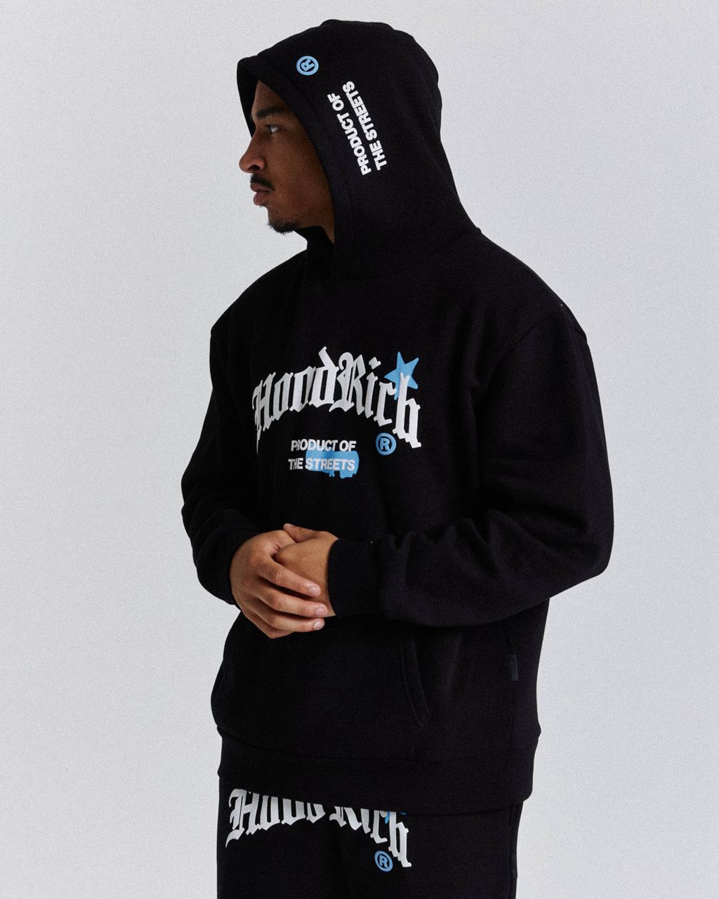 Black/White/Blue Hoodrich Starr Hoodie USA | 912-GACWJO