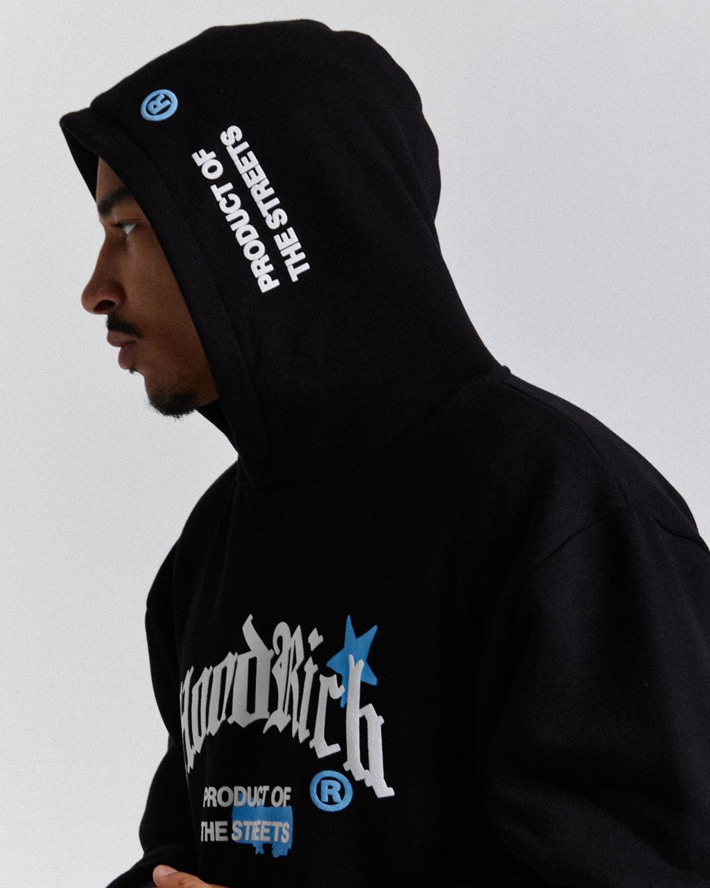 Black/White/Blue Hoodrich Starr Hoodie USA | 912-GACWJO