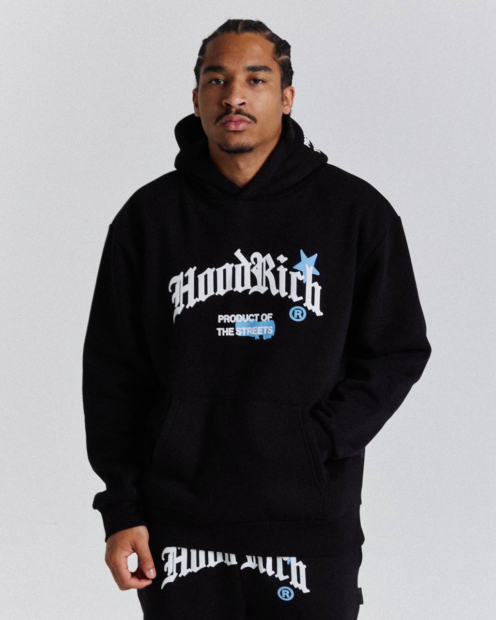 Black/White/Blue Hoodrich Starr Hoodie USA | 912-GACWJO