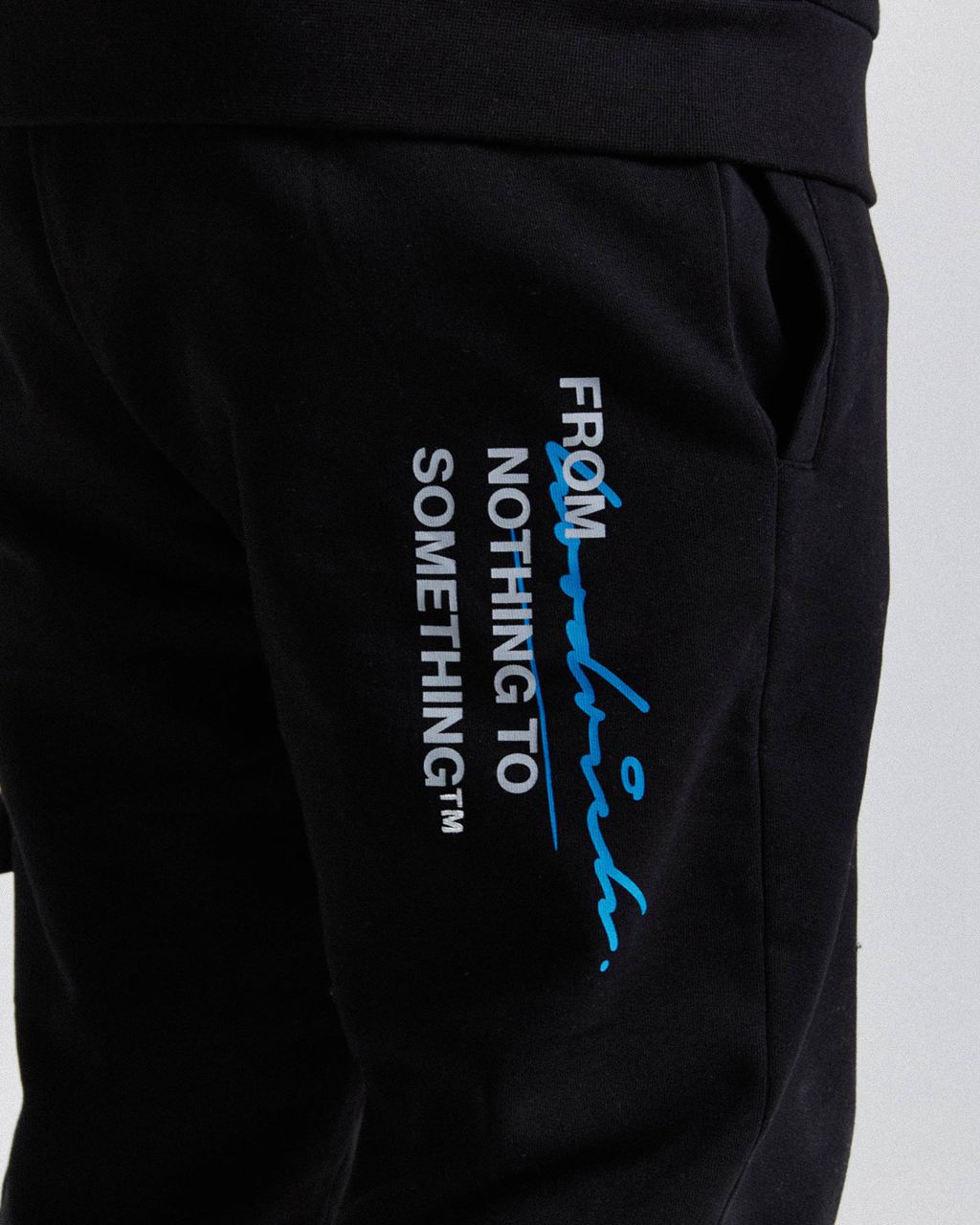 Black/White/Blues Hoodrich Flames Joggers USA | 163-BXLMJS