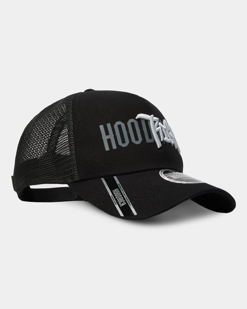 Black/White/Grey Hoodrich Graffiti 5 Panel Trucker Cap USA | 453-XMFQTL