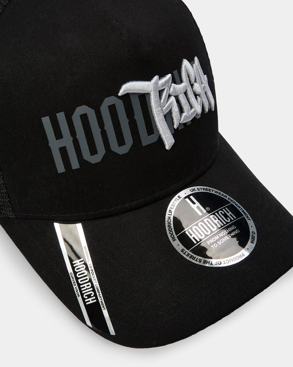 Black/White/Grey Hoodrich Graffiti 5 Panel Trucker Cap USA | 453-XMFQTL