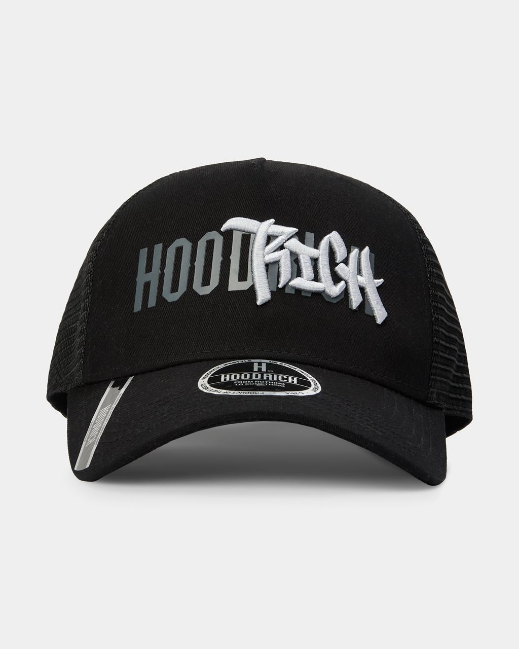 Black/White/Grey Hoodrich Graffiti 5 Panel Trucker Cap USA | 453-XMFQTL