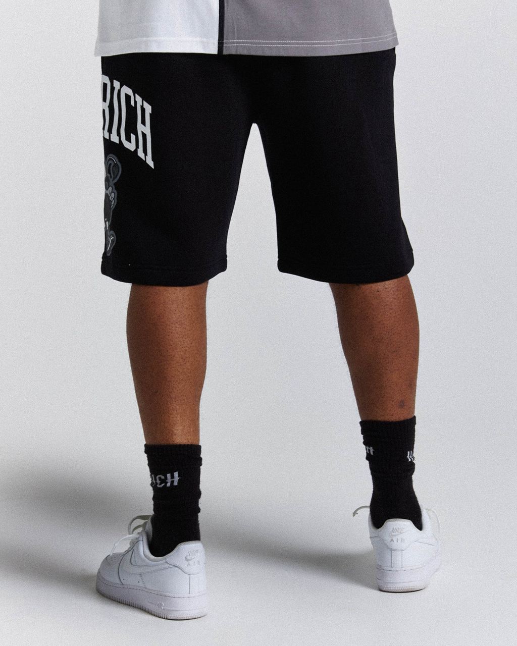 Black/White/Grey Hoodrich Menace Shorts USA | 530-ZKAEBY