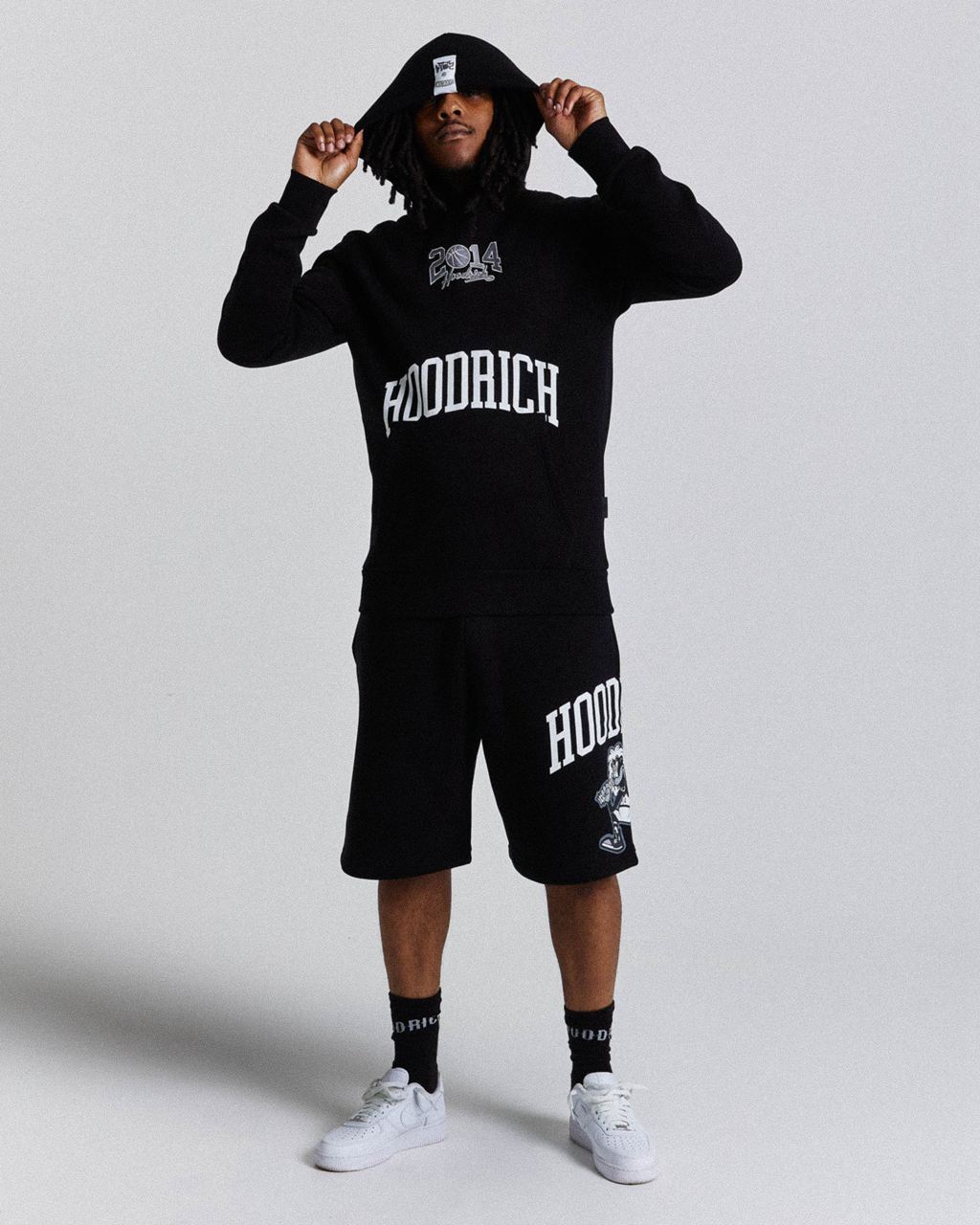 Black/White/Grey Hoodrich Menace Shorts USA | 530-ZKAEBY