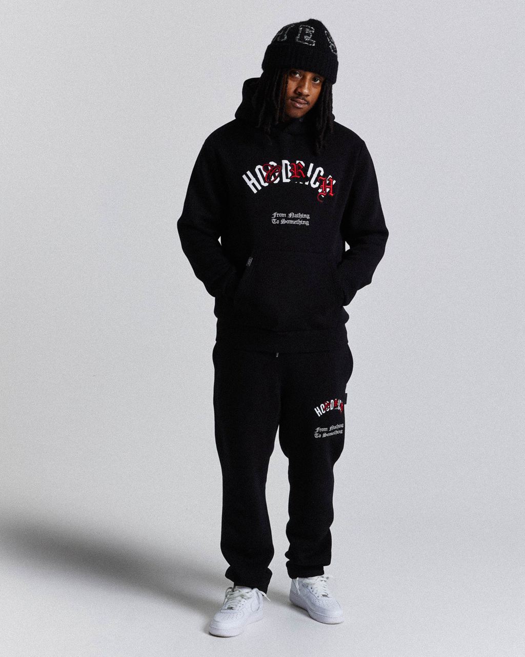 Black/White/Red Hoodrich Shadow Hoodie USA | 761-ZRSDHL