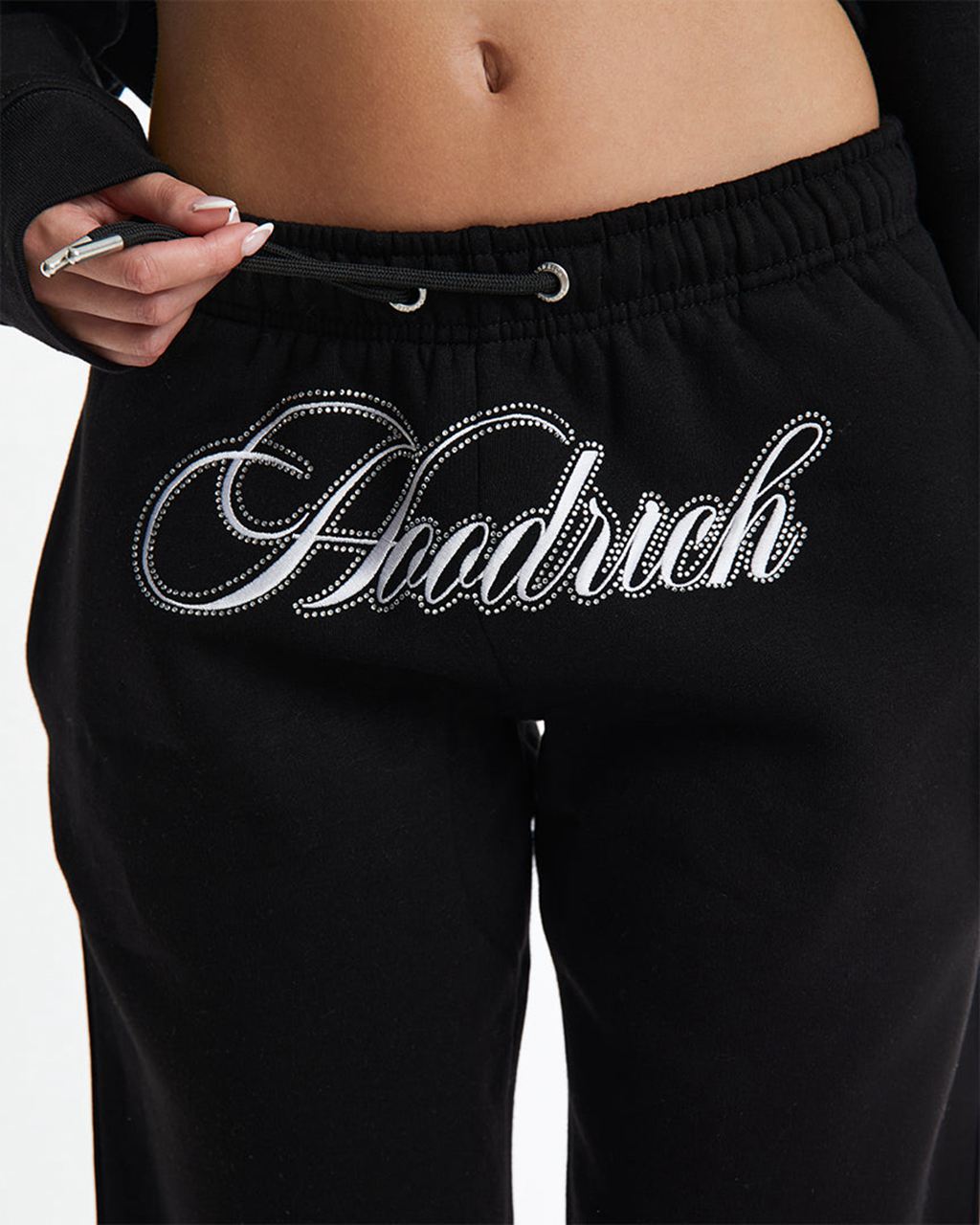 Black/White/Rhinestone Hoodrich Figure Joggers USA | 974-EJGVKC