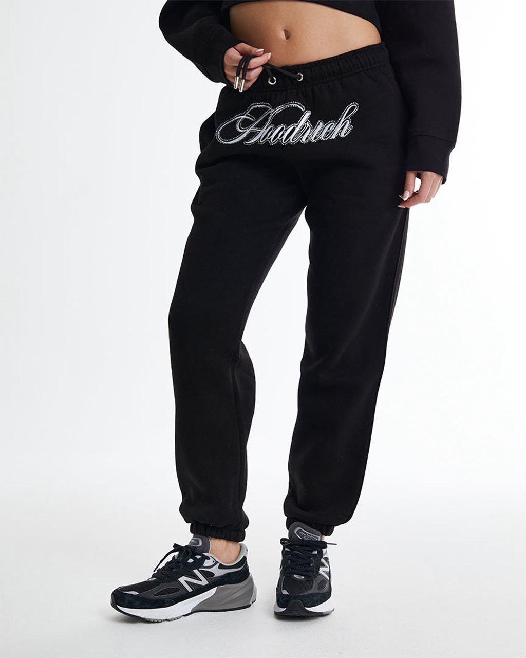 Black/White/Rhinestone Hoodrich Figure Joggers USA | 974-EJGVKC