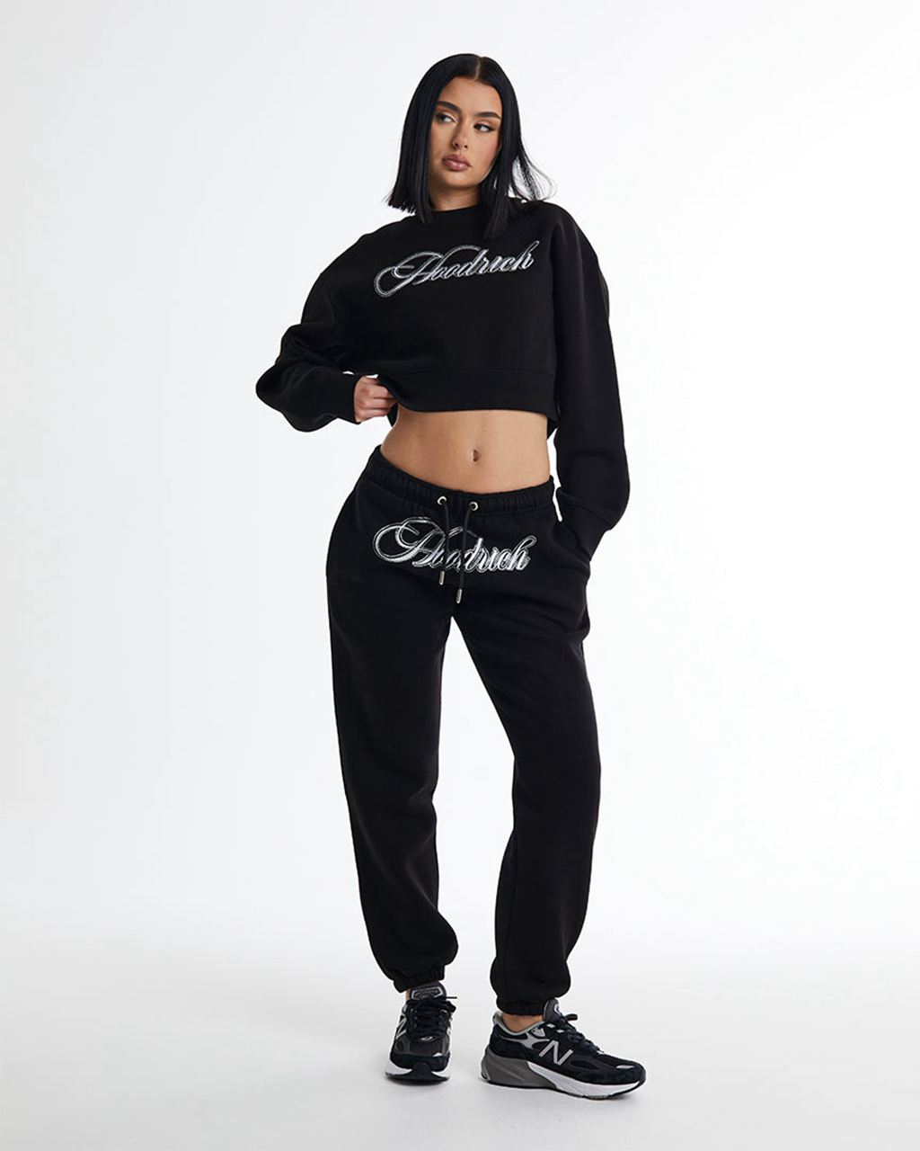 Black/White/Rhinestone Hoodrich Figure Joggers USA | 974-EJGVKC