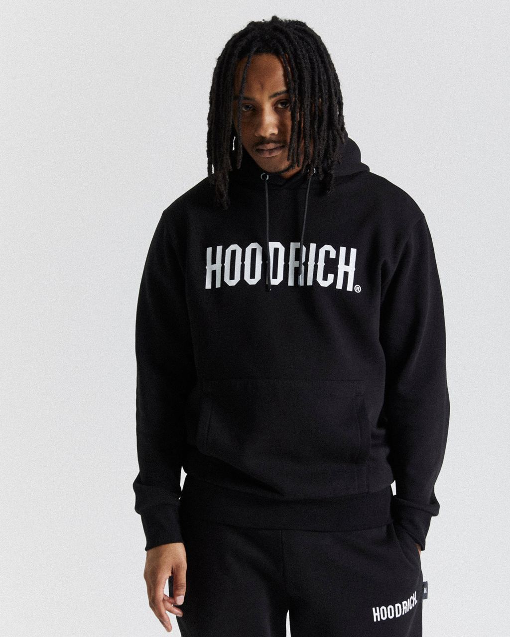 Black/White Hoodrich OG Core Hoodie USA | 083-GLTVID